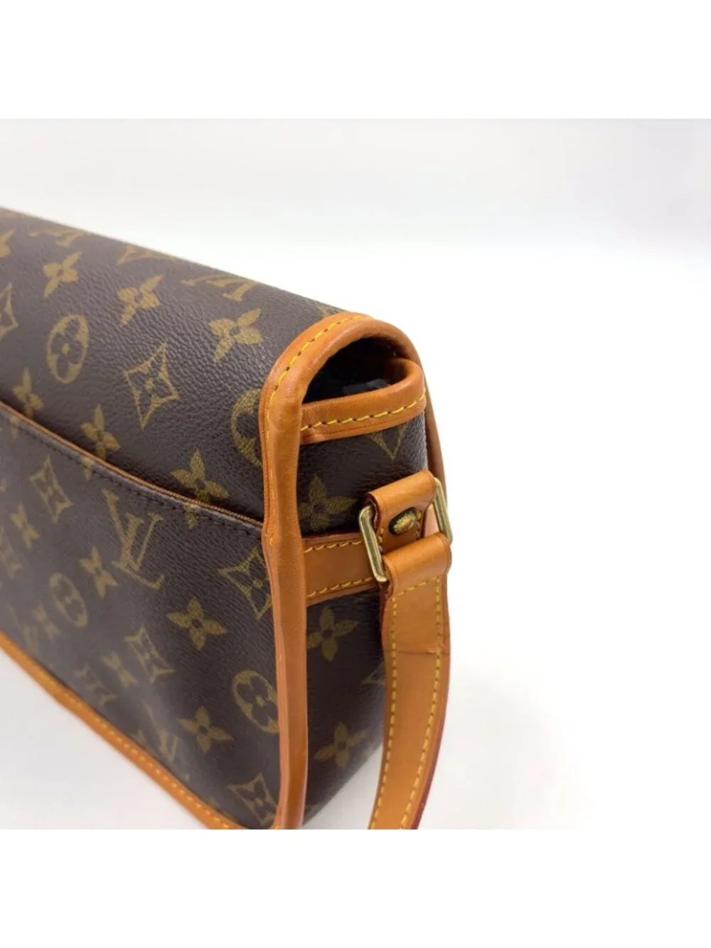 Louis Vuitton Sologne Monogram Leather Brown Shoulder Bag Gold - Picture 8 of 15